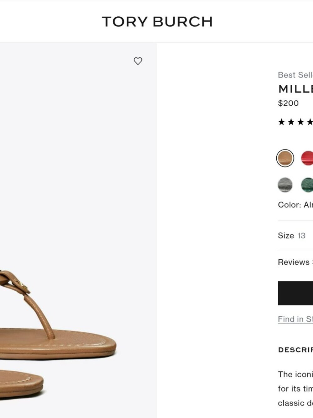 Tory Burch - Miller Sandals in Patent Tan - Size 8 - Picture 6 of 6